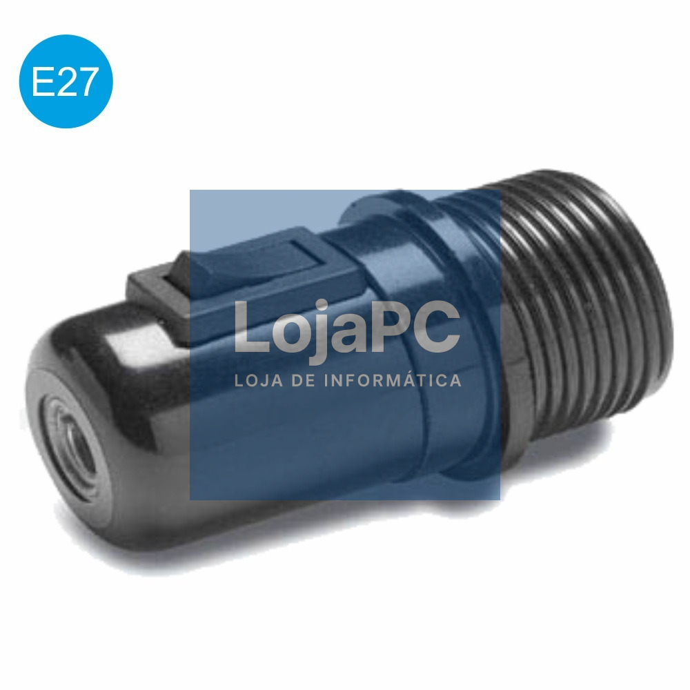 SUPORTE PARA LÂMPADA E27 PRETO C/ INTERRUPTOR