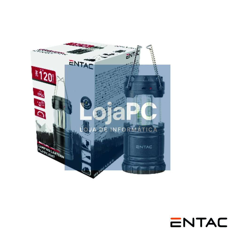 Lanterna LED  P/ Campismo 3W 120lm C/ Painel Solar IP54