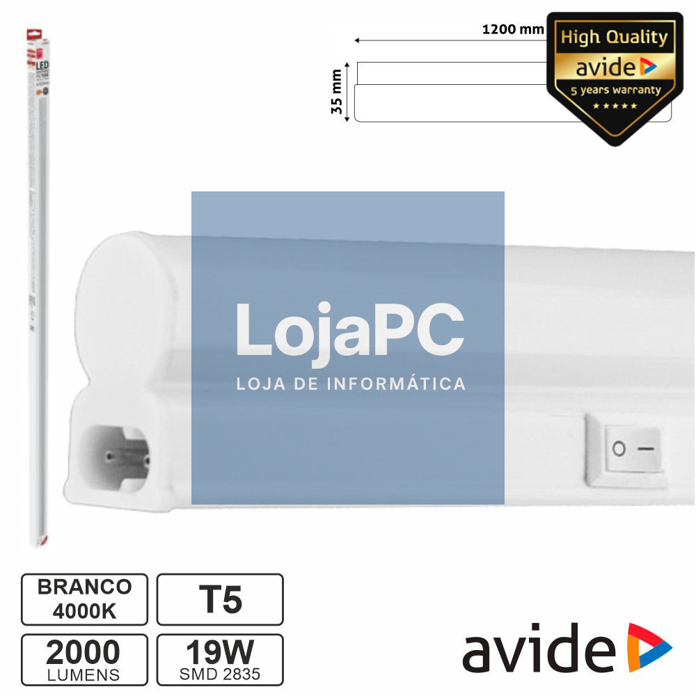 Armadura LED 19W 120cm IP20 4000K 2000lm AVIDE