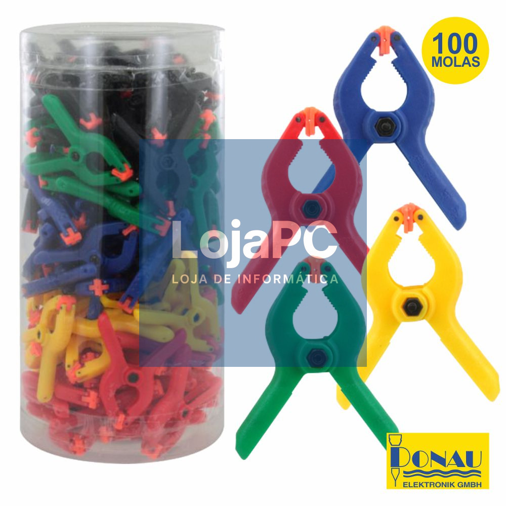 CONJUNTO 100 MOLAS APERTO VÁRIAS CORES ATÉ 23MM DONAU