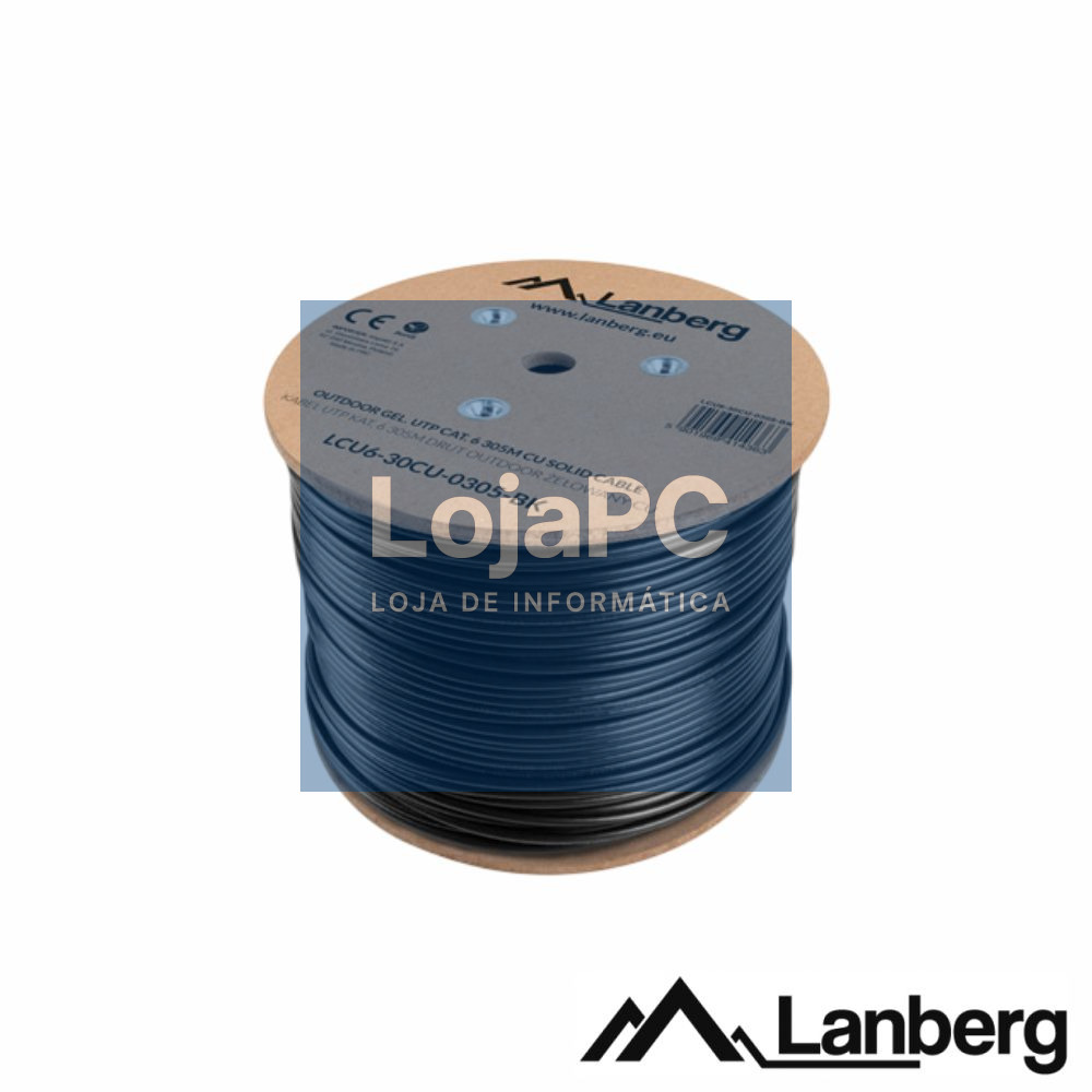Cabo De Rede F/UTP CAT6 Puro Cobre Rígido Gel 305m Exterior