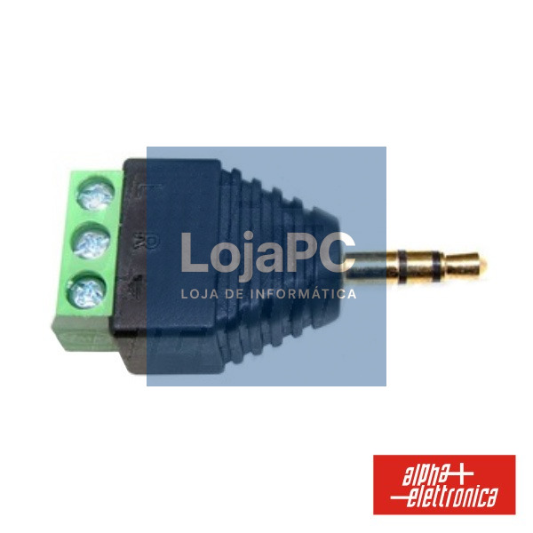 FICHA JACK 3.5MM MACHO STEREO C/ TERMINAL EM PARAFUSO