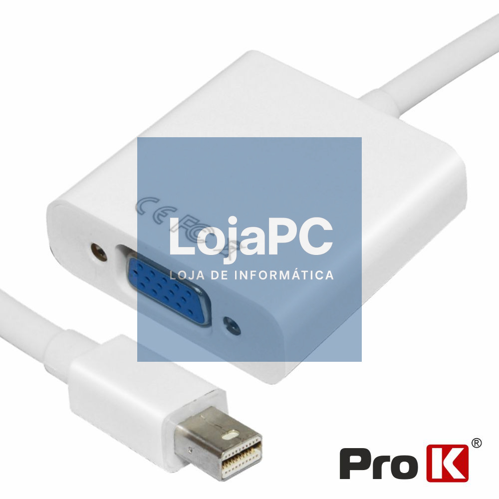 ADAPTADOR MINI DISPLAYPORT MACHO / VGA FÊMEA PROK