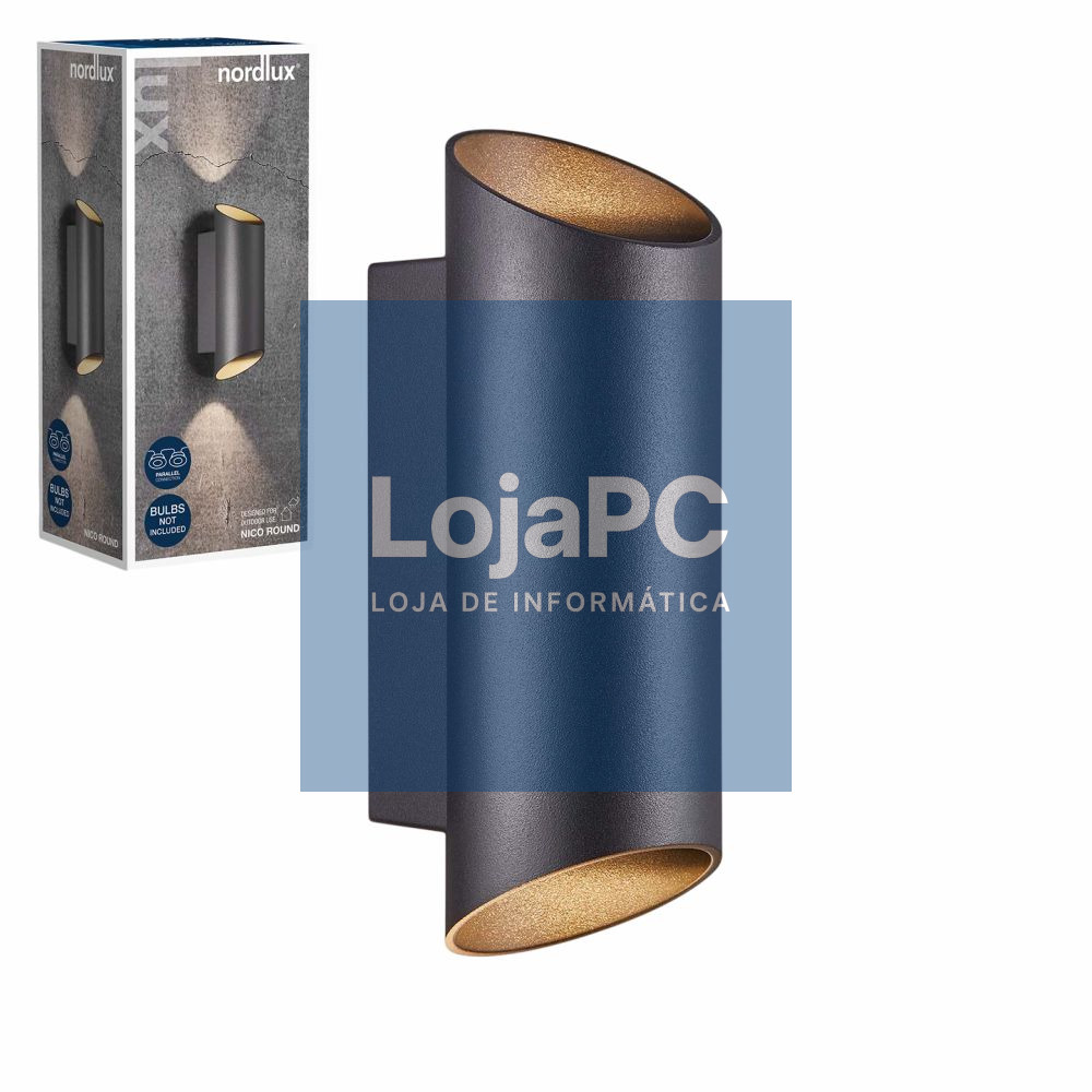 Candeeiro Parede LED 35W NICO ROUND 22 Preto IP54 NEDIS