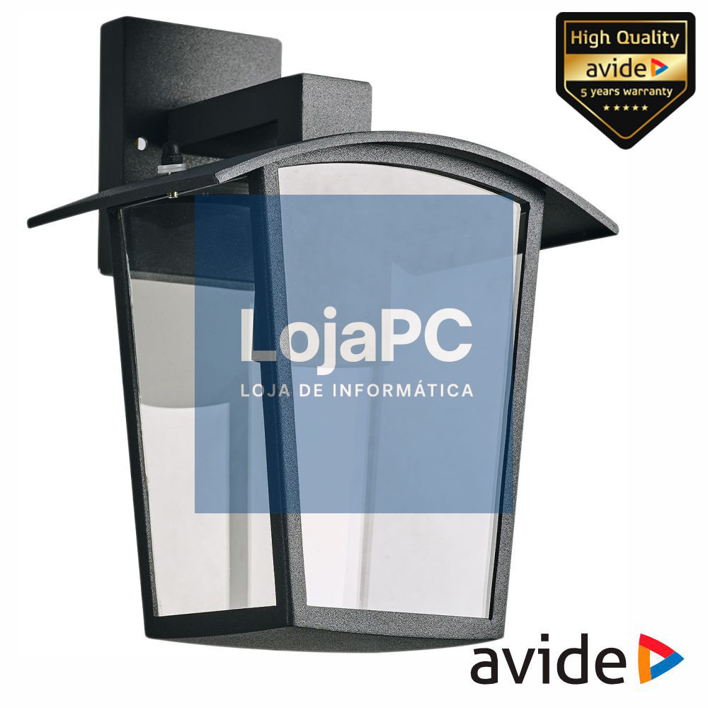 Candeeiro Parede 1xE27 Preto IP44 AVIDE