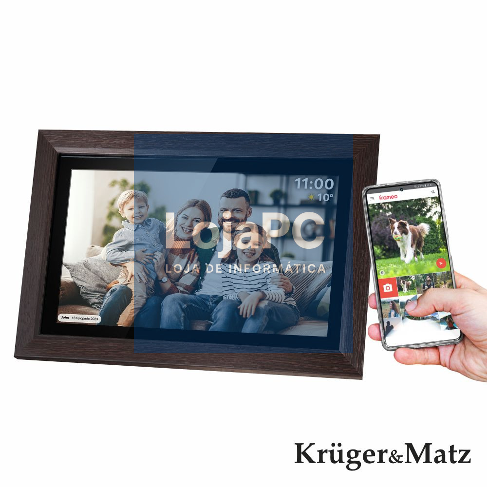 Moldura Digital Madeira FRAMEO Wi-Fi 15.6" KRUGER MATZ
