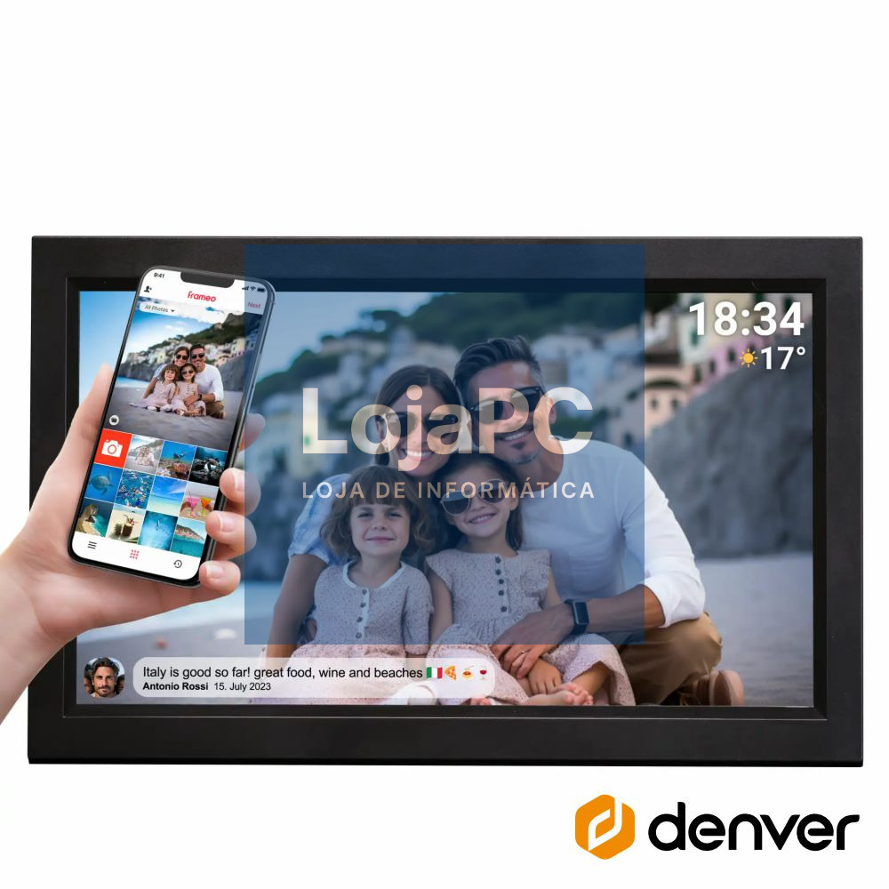 Moldura Digital WIFI FRAMEO 15.6" Preto DENVER