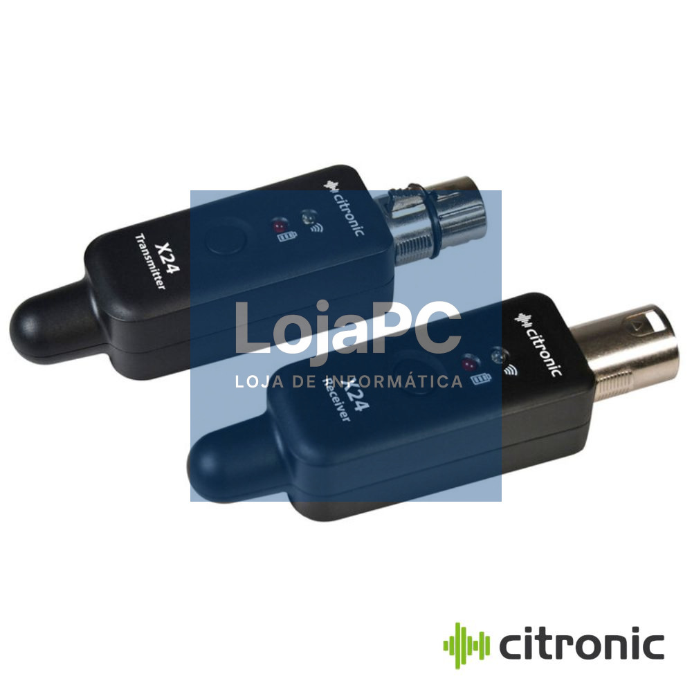Sistema S/ Fios P/ Microfones XLR 2.4GHz CITRONIC