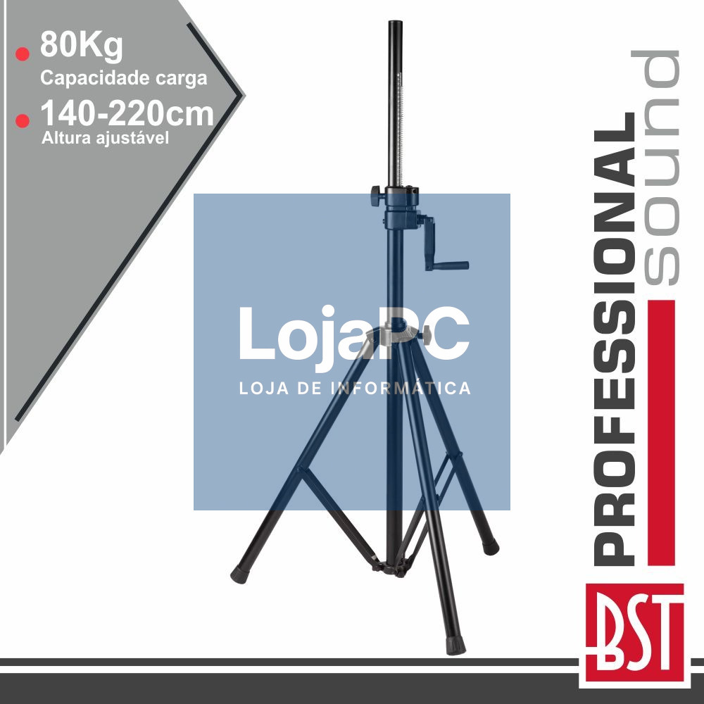 SUPORTE COLUNAS 140-220CM 35MM MECANISMO CARRETO 80KG BST