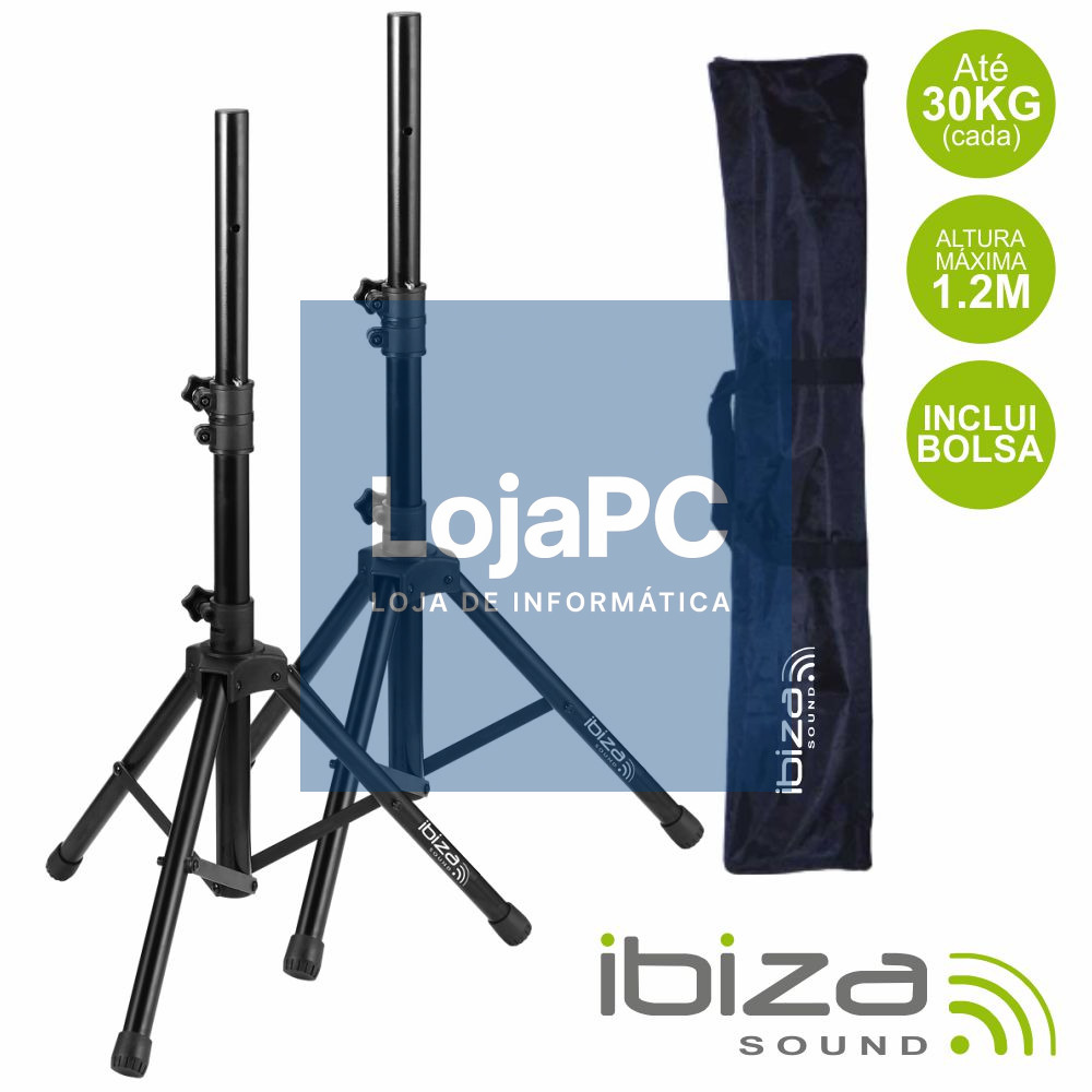 CONJUNTO 2 SUPORTES P/ COLUNAS C/ BOLSA 1.2M 30KG IBIZA