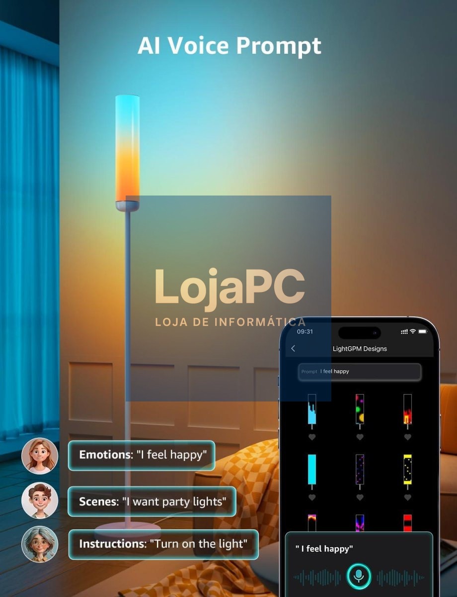 LAMPARA LED DE PIE LEPRO O1 AI 2300LM RGBCW RGB WIFI ALEXA GOOGLE MUSIC SYNC OO1-EU — imagem 2
