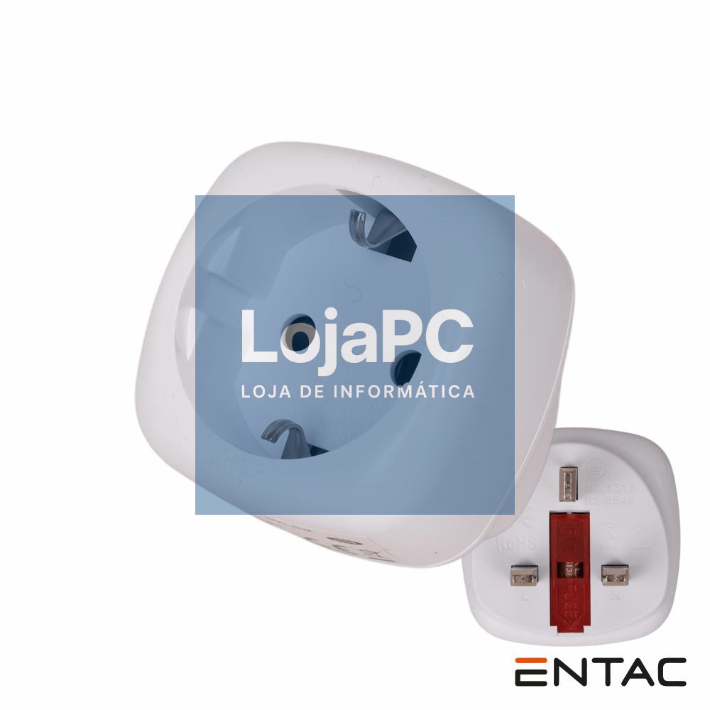 Ficha Adaptadora Viagem Inglesa / Schuko 13A IP20 ENTAC
