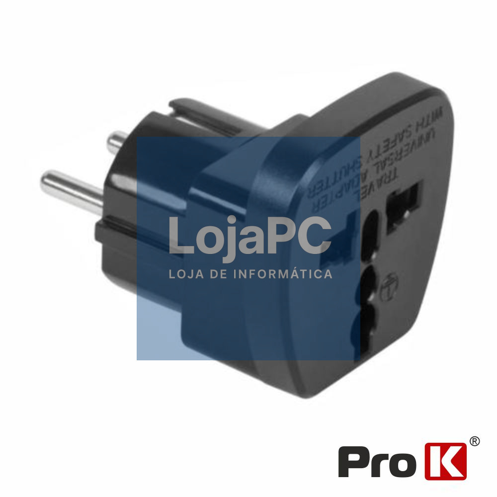 Ficha Adaptadora Viagem Universal Preto PROK