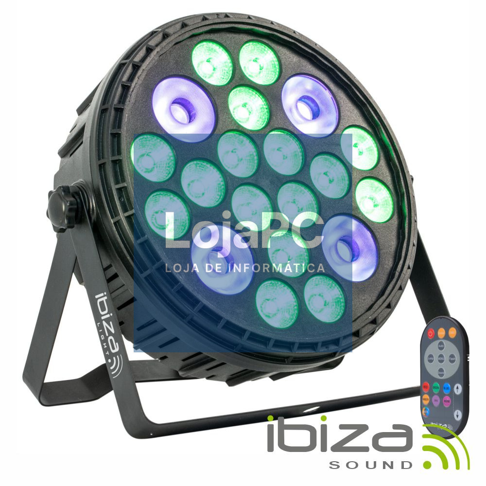 Projetor Par 120W C/ 16 LEDS 4W + 4 LEDS UV 30W IBIZA