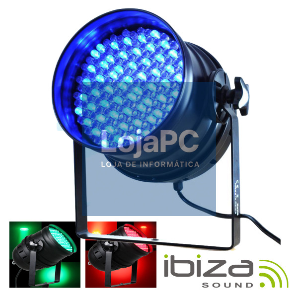 PROJETOR PAR64 C/ 177 LEDS RGB 5MM DMX 36W IBIZA