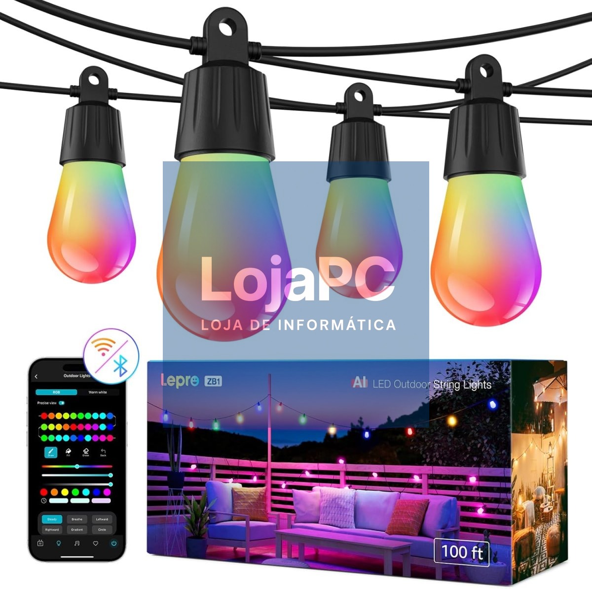 LEPRO ZB1-30 AI 30M IP65 WIFI ALEXA DIMMABLE WARM WHITE LED CHRISTMAS LIGHTS OZB1-30-EU