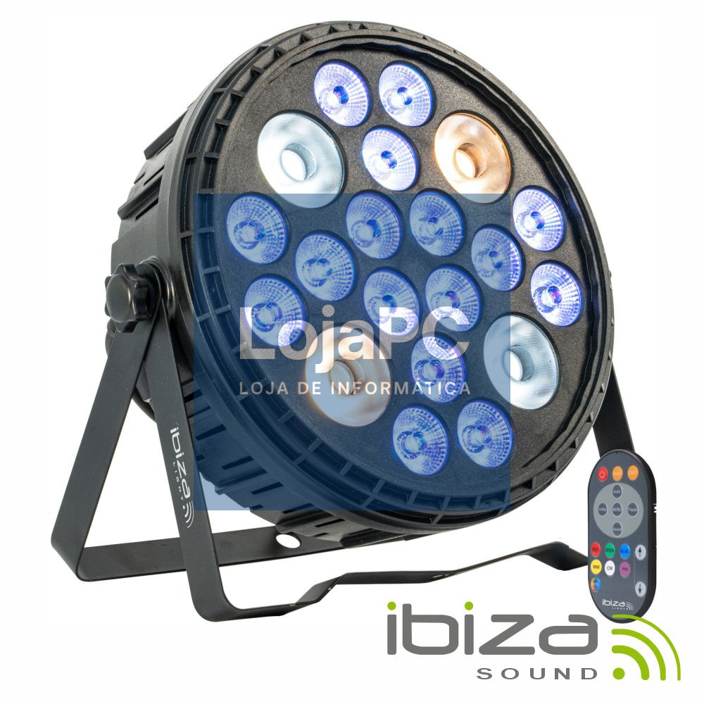 Projetor Par 120W C/ 16 LEDS 4W + 4 LEDS 2xCW/2xWW 30W IBIZA