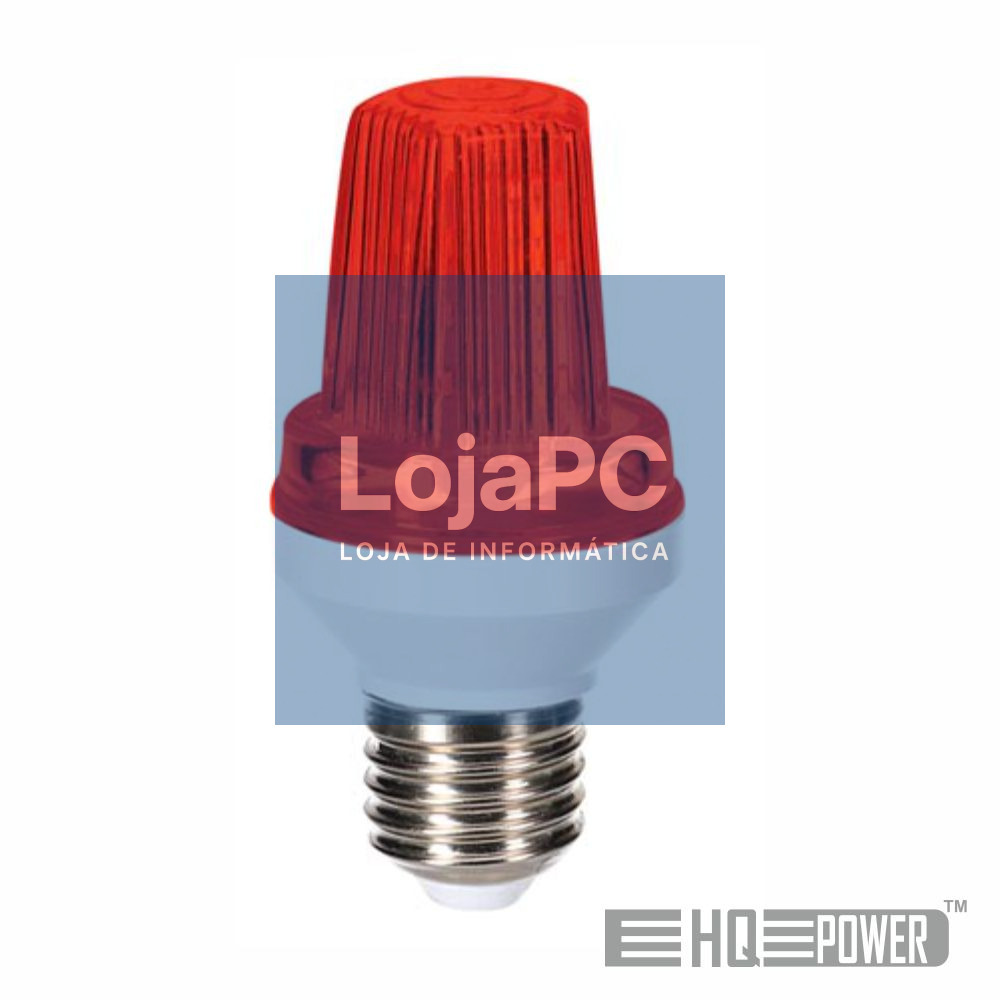 LÂMPADA ESTROBOSCÓPICA E27 LED 3W VERMELHA HQ POWER