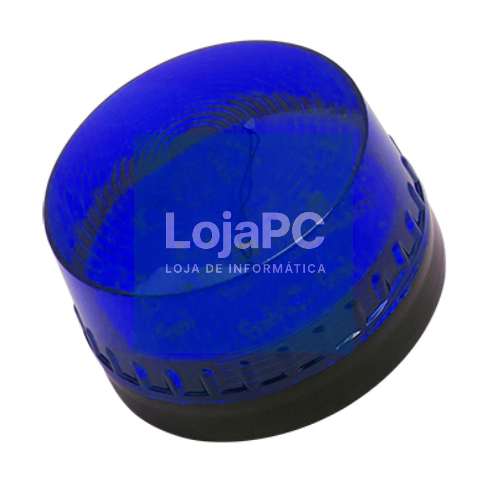 Sinalizador LED Intermitente Azul 12V Ø72.8x63mm
