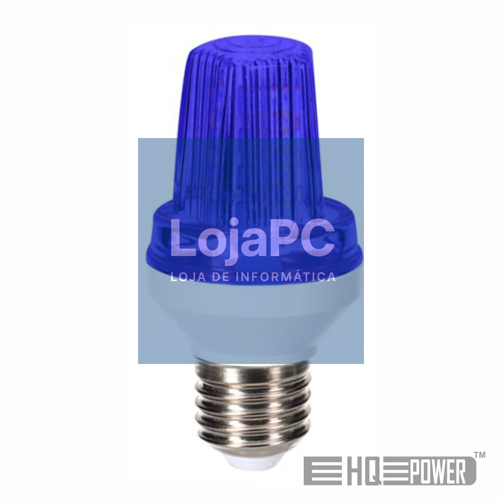 LÂMPADA ESTROBOSCÓPICA E27 LED 3W AZUL HQ POWER