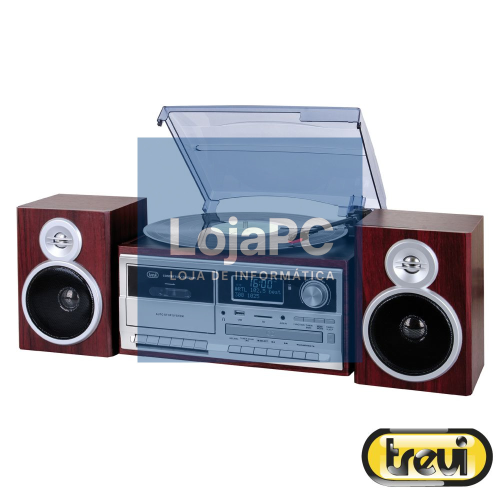 Gira-Discos 33/45/78RPM Retro 2x25W Cd/USB/SD TREVI