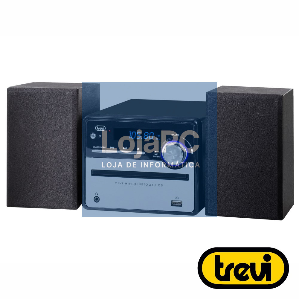 Sistema Som 2.0 C/ Visor LCD BT/CD/FM PLL/AUX Comando TREVI
