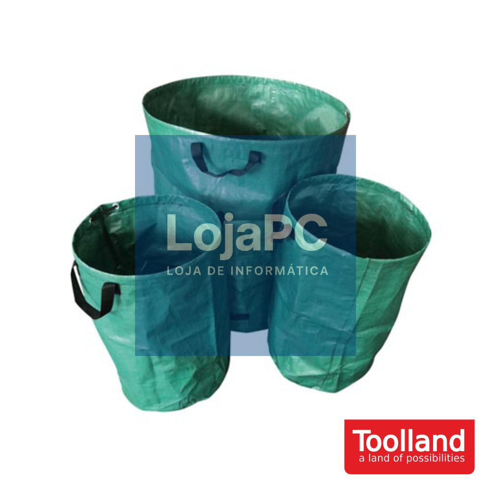Conjunto de 3 Sacos de Jardim 1x 270L + 2x 65L TOOLLAND