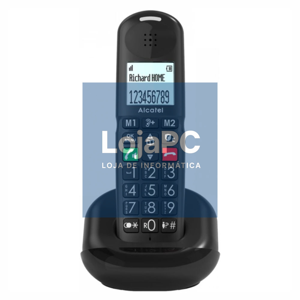 Telefone S/ Fios Preto Alcatel