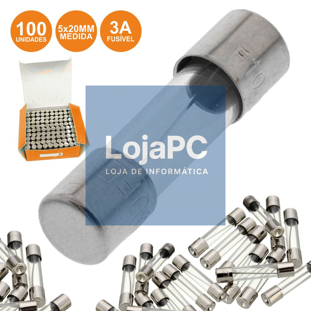 FUSÍVEL 5X20 FUSÃO RÁPIDA 3A (100X)