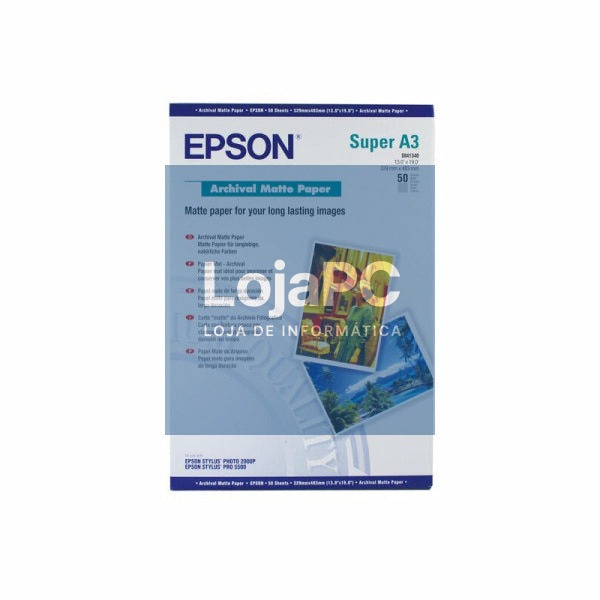 EPSON Matte archival paper inkjet 192g/m2 A3+ 50 sheets 1-pack — imagem 2