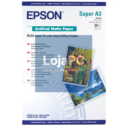 EPSON Matte archival paper inkjet 192g/m2 A3+ 50 sheets 1-pack — imagem 3