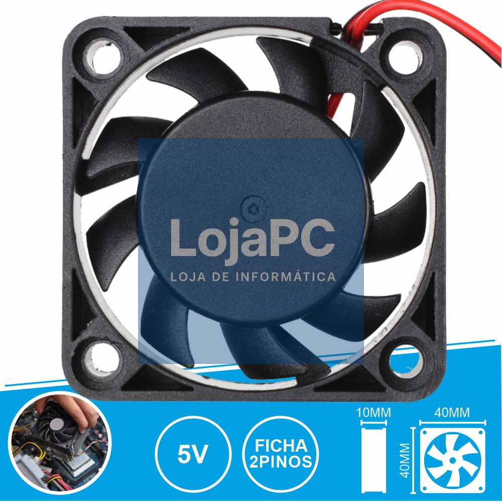 Ventoinha 5V 40x40x10mm Ficha 2 Pinos