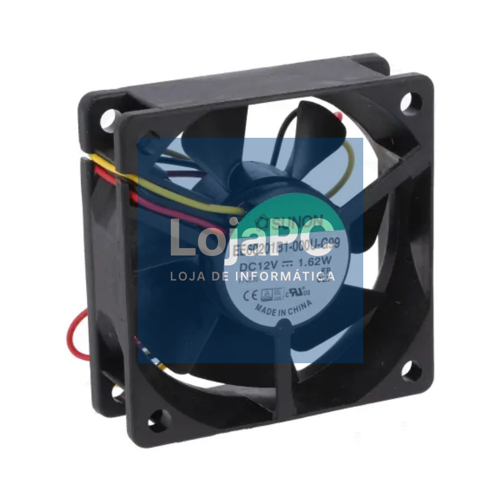 Ventoinha 12VDC 60x60x20mm 2 Fios EE60201B1-000U-G99 SUNON