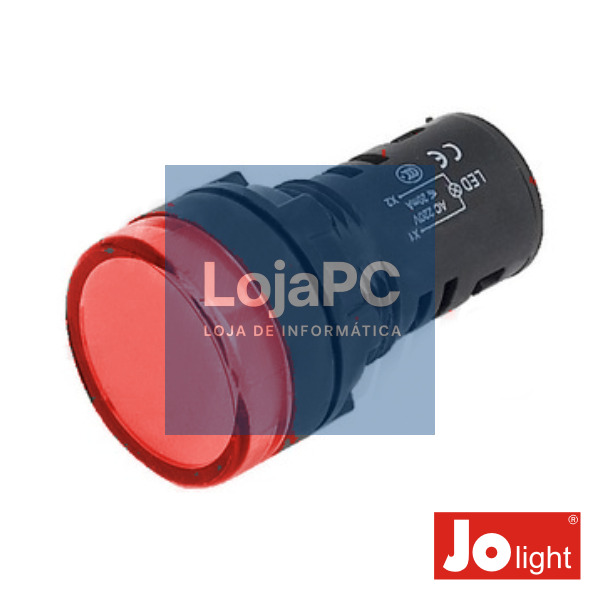 LUZ PILOTO REDONDO DE PAINEL 19.5MM 12V VERMELHO JOLIGHT