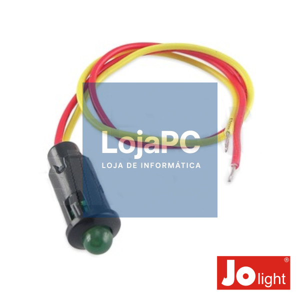 LED 5MM ALTO BRILHO VERDE 12V DC C/19CM CABO JOLIGHT