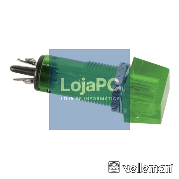 LUZ PILOTO QUADRADO VERDE 11.5x11.5MM 12V VELLEMAN