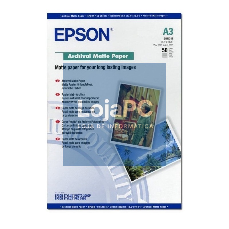 EPSON Matte archival paper inkjet 192g/m2 A3 50 sheets 1-pack — imagem 2