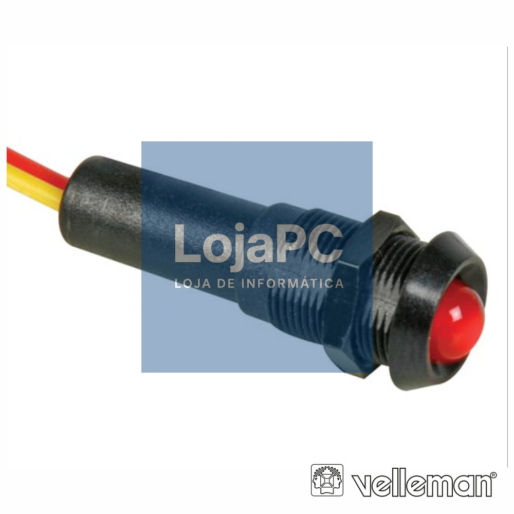 LED 5MM ALTO BRILHO VERMELHO INTERMITENTE 12V DC C/19CM CABO