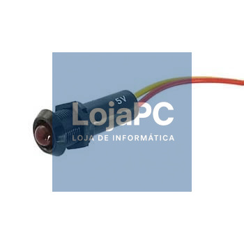LED 5MM ALTO BRILHO VERMELHO 12V DC C/19CM CABO