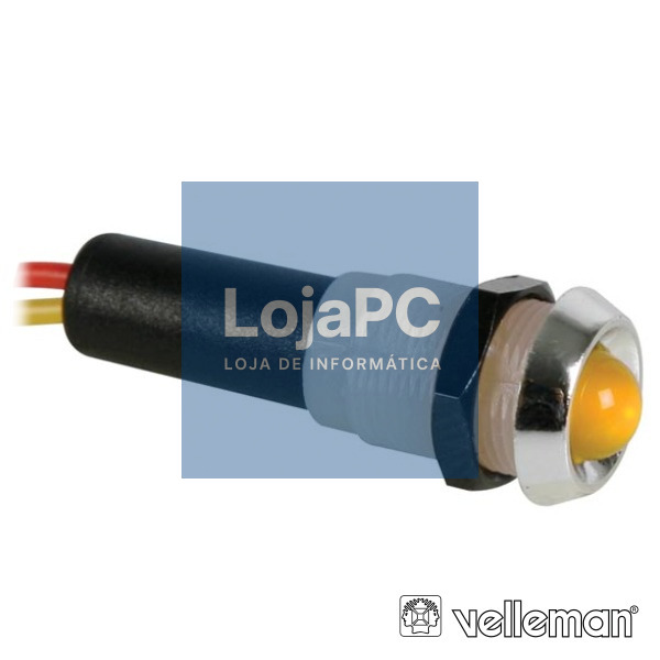 LED PILOTO 12V AMARELO CAIXA ABS CROMADA VELLEMAN