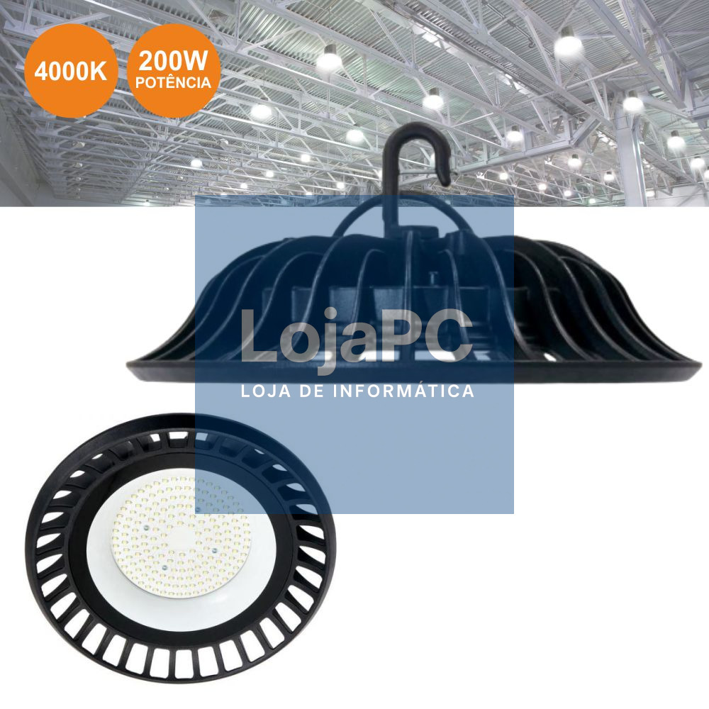 Campânula LED 200W 4000K IP65 18000LM