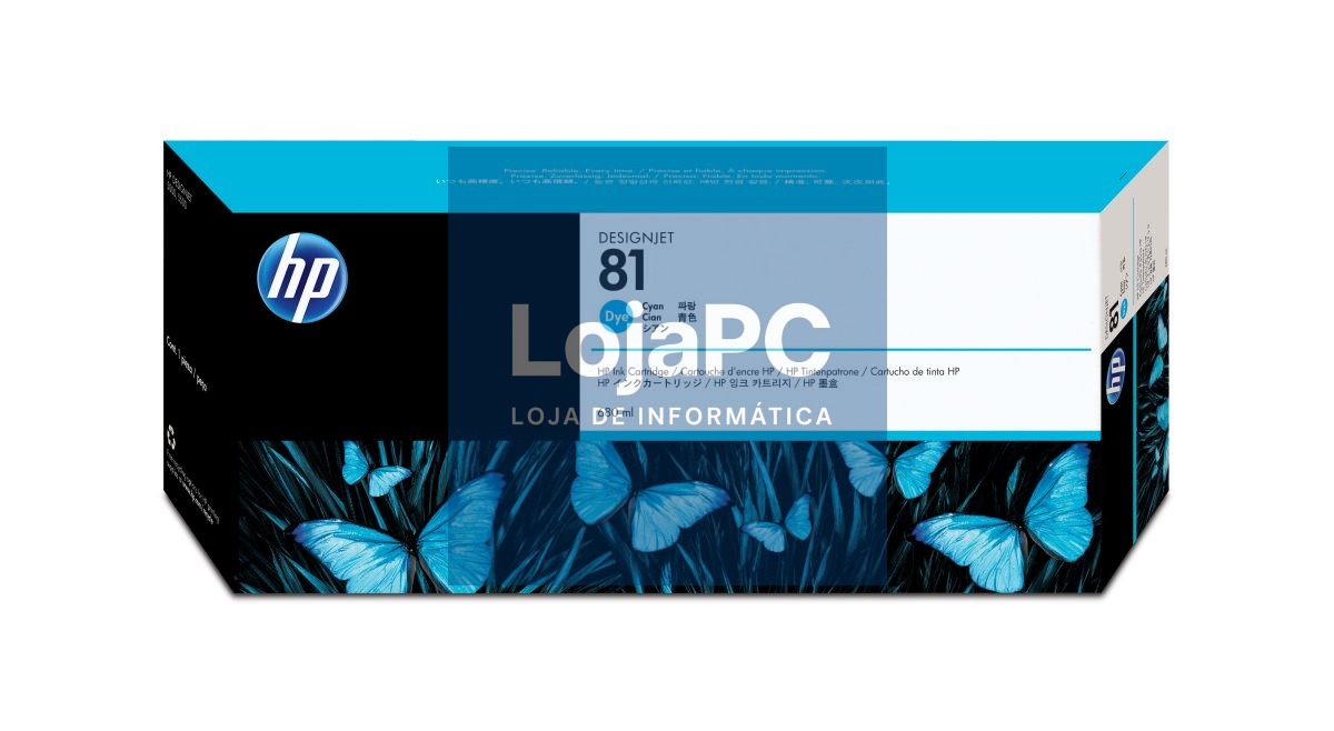 HP 81 original dye Ink cartridge C4931A cyan standard capacity 680ml 1-pack