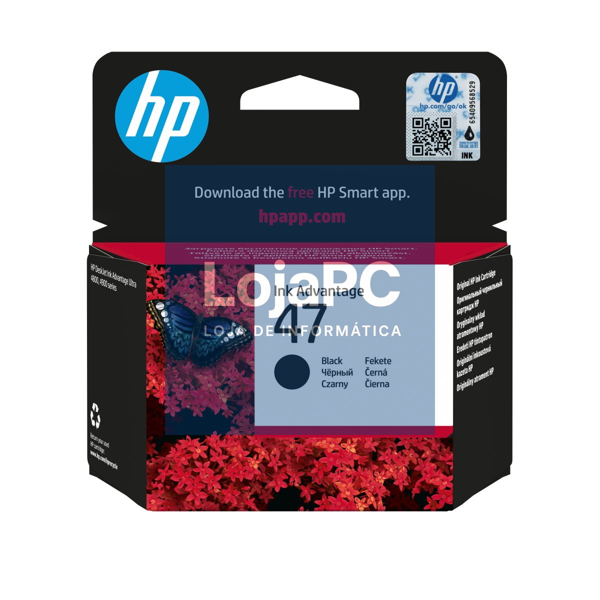 HP 47 Original Black Ultra Ink Advantage Cartridge