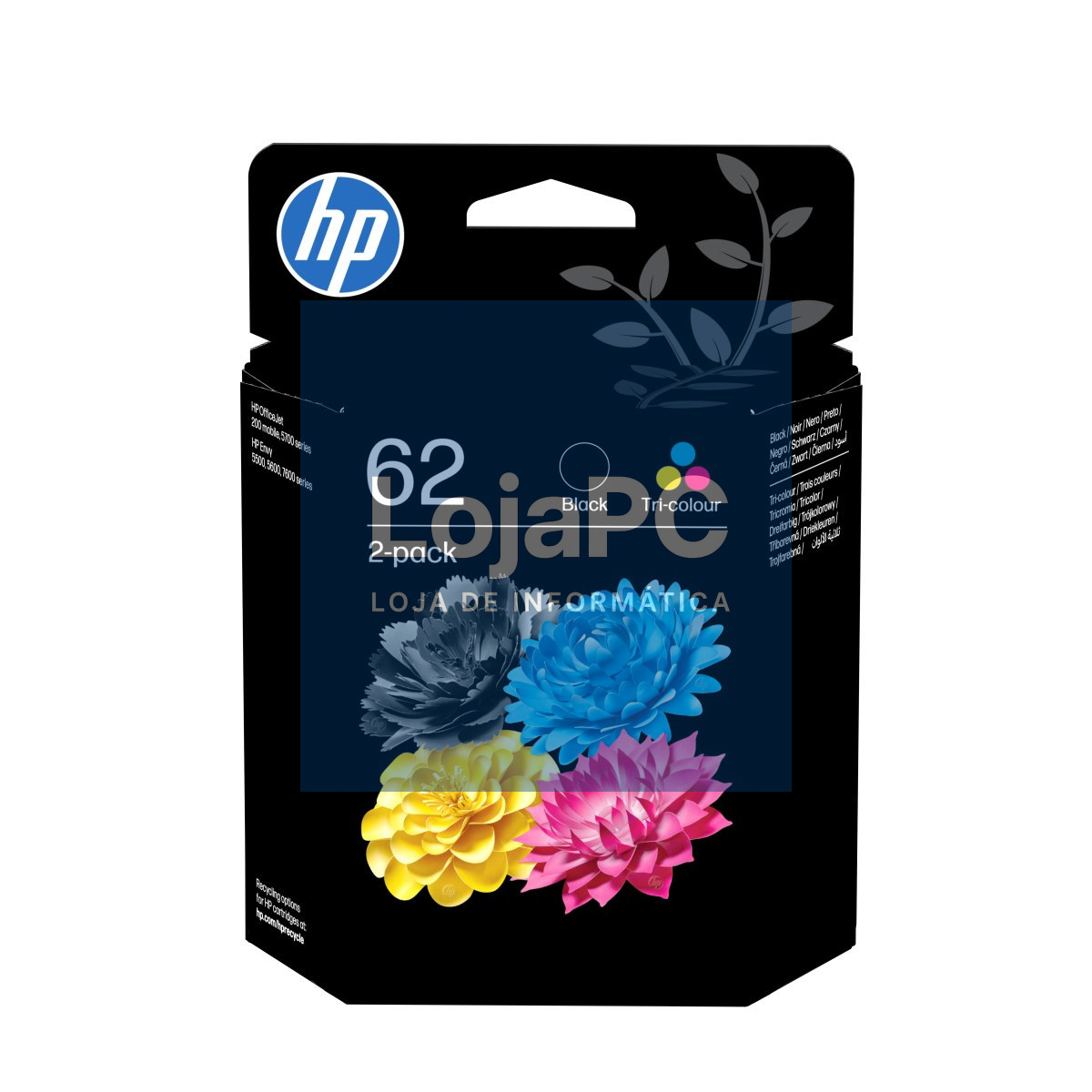 HP 62 Black / Tri-Color Original Ink Cartridge 2-Pack