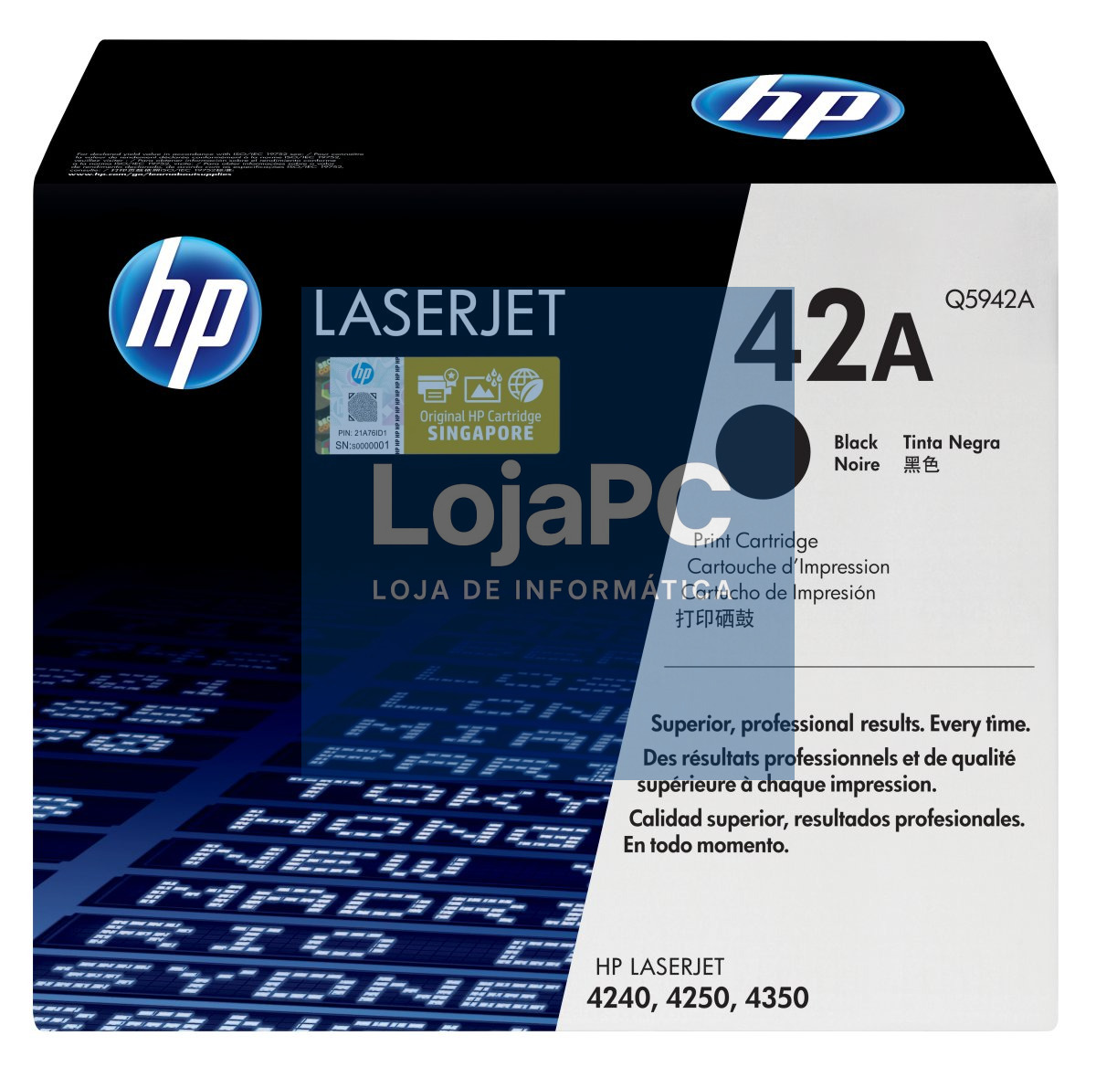 HP 42A original LaserJet Toner cartridge Q5942A black standard capacity 10.000 pages 1-pack