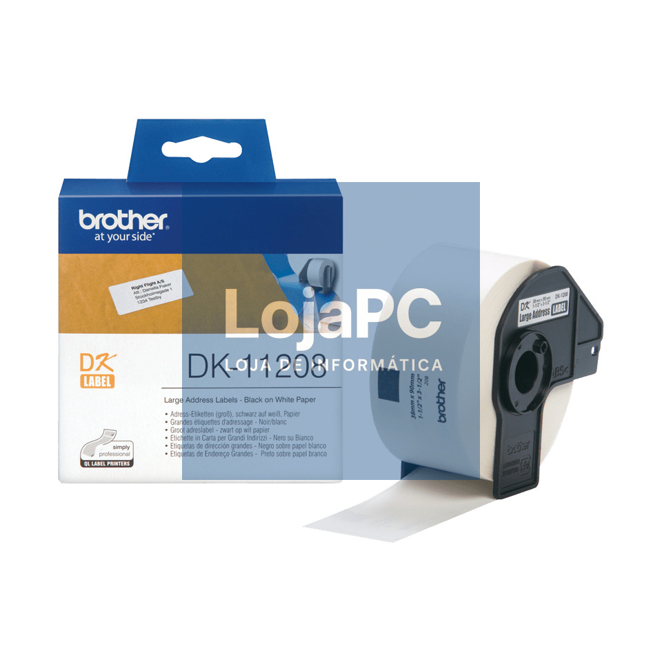 BROTHER P-Touch DK-11208 die-cut adress label big 38x90mm 400 labels