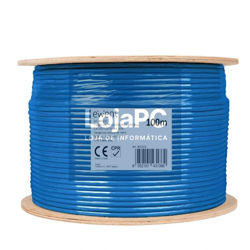 Ewent Bobina Cabo de rede CAT6A U/UTP,LSZH,100m