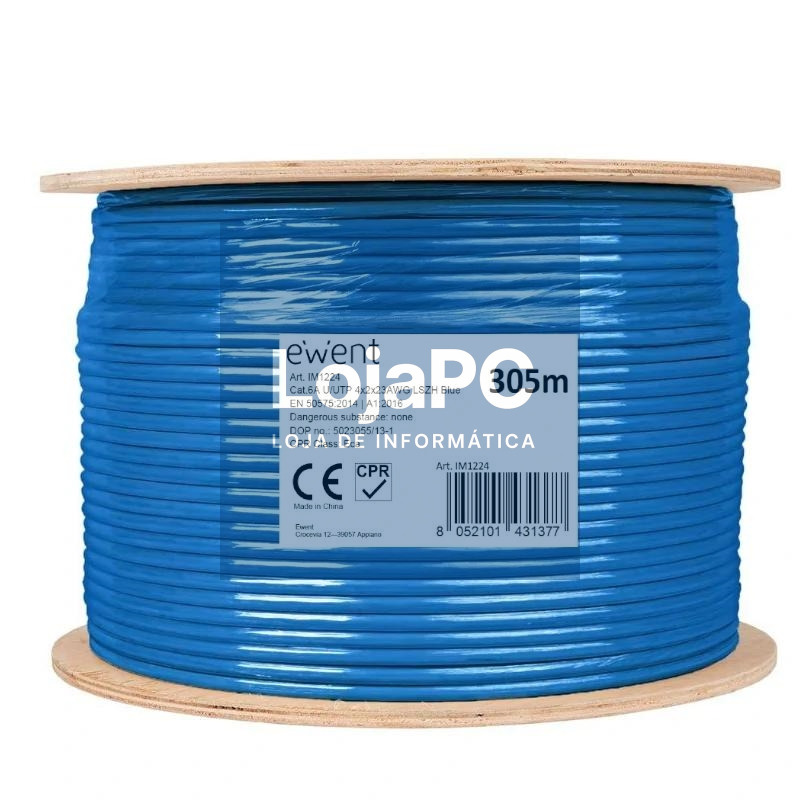 Ewent Bobina Cabo de rede CAT6A U/UTP,LSZH,305m