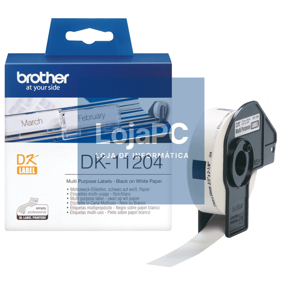 BROTHER P-Touch DK-11204 die-cut multi purpose label 17x54mm 400 labels