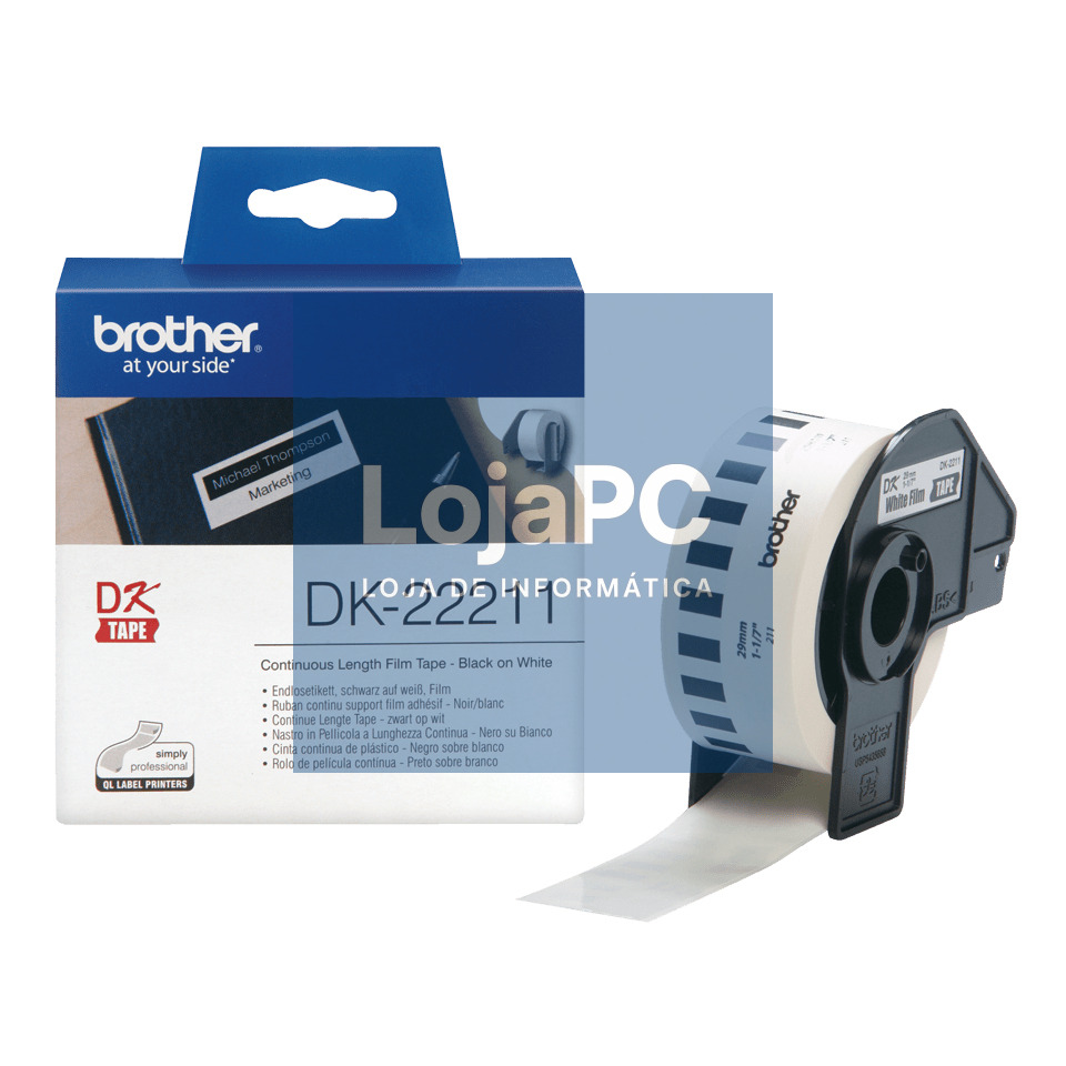 BROTHER P-Touch DK-22211 white continue length film 29mm x 15.24m